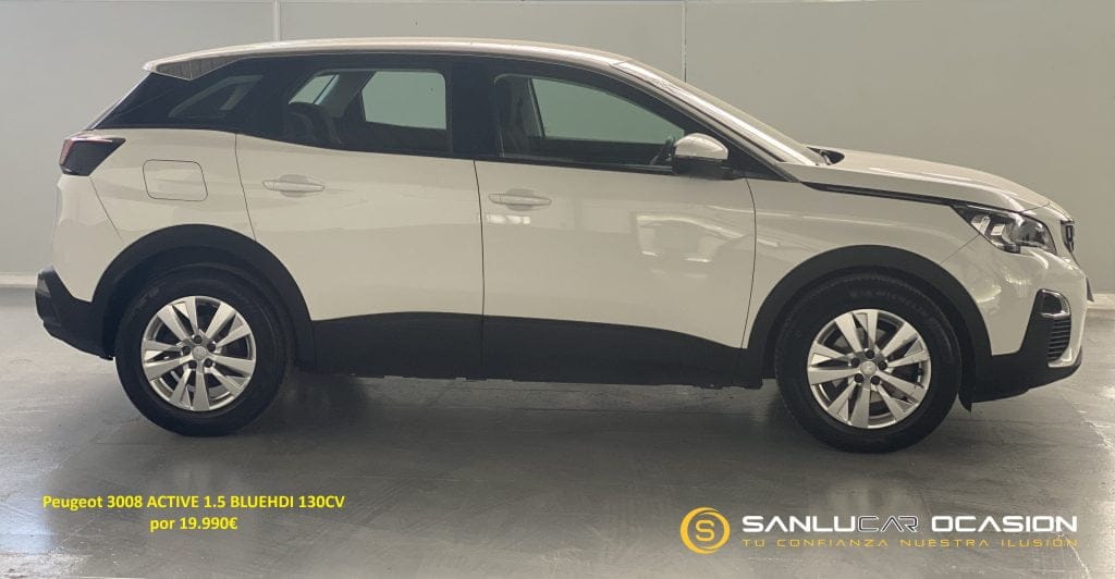 lateral PEUGEOT 3008 ACTIVE 1.5 BLUEHDI 130CV LLÉVATELO POR 19.990€ Coches de ocasión